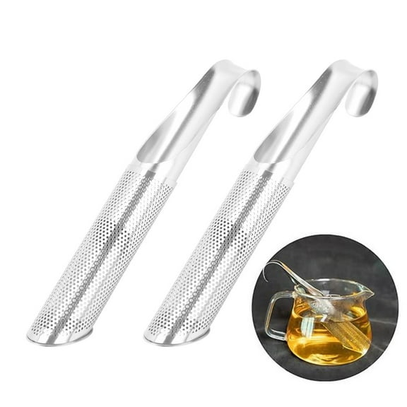 Yesbay 2 Pcs Tea Diffuser Stainless Steel Fine Mesh Strainer with Hanging Hook Handle Creative Pipe Tea Infuser for Loose Leaf Tea Coffee Brewing And Herbal Infusions