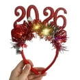 thumbnail image 1 of Yesbay 2026 Shiny New Year Hairband Glitter-Coated Headband Sparkling Numbers Design Hair Hoop Festive Hair Accessory, 1 of 8