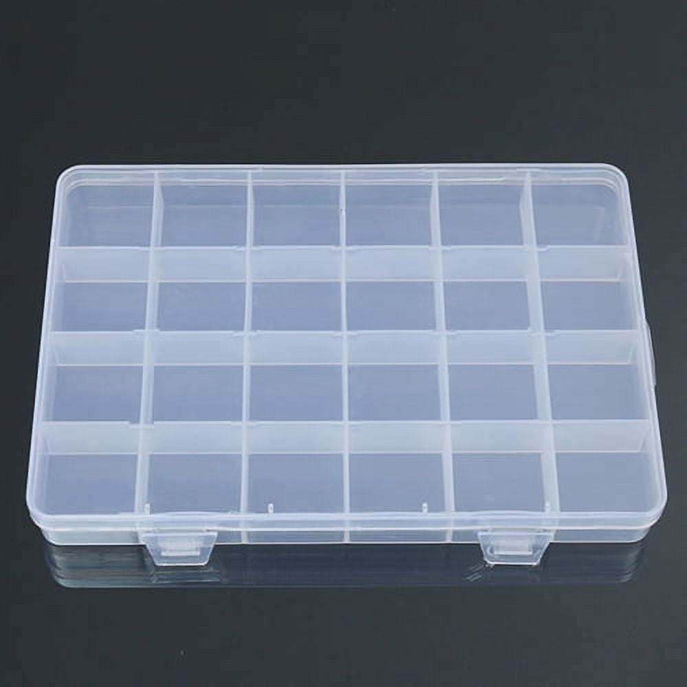 Yesbay 24 Compartments Plastic Box Case Jewelry Bead Storage Container  Craft Organizer,Storage Box