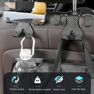 QJUHUNG 2pcs Car Seat Back Hooks Vehicle Headrest Hanger Holder
