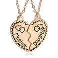 thumbnail image 1 of Yesbay 2Pcs Mother Daughter Heart Shape Pendant Necklace Set Jewelry Chain-Golden, 1 of 8