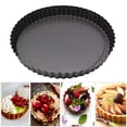 thumbnail image 1 of Yesbay 2Pcs Round Non-stick Removable Loose Bottom Pie Cake Pan Baking Mold Bakeware,Black, 1 of 7