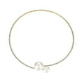 thumbnail image 1 of Yesbay 2Pcs/Set Women Elegant Jewelry Set Shiny Faux Pearls Adjustable Open Collar Necklace Bangle Set, 1 of 8