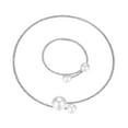 thumbnail image 1 of Yesbay 2Pcs/Set Women Elegant Jewelry Set Shiny Rhinestones Faux Pearls Adjustable Open Collar Necklace Bangle Set, 1 of 8