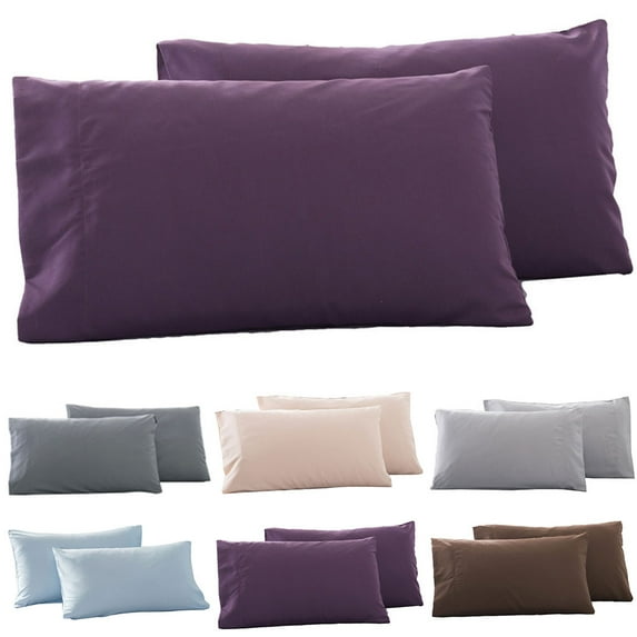 Yesbay 2Pcs Solid Color King Queen Pillow Case Home Bedroom Bed Cushion Cover Decor,Sky Blue King
