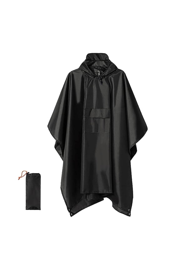 3-in-1 Cloak Raincoat Adult Hooded Rain Poncho with Pocket Waterproof Lightweight Unisex Raincoat