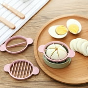 Yesbay 3 in 1 Wheat Straw Boiled Egg Slicer Cutter Divider Kitchen Gadget Cooking Tool