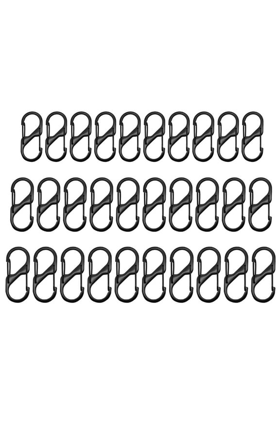 30 Pcs S-Shaped Carabiners Small Alloy Snap Hooks Portable Keychain Clip Tiny Clip Attachment Carabiners Camping Gear