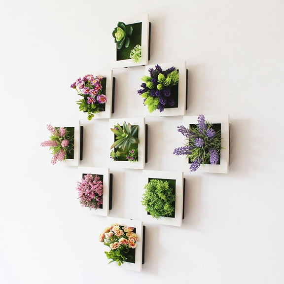 Yesbay 3D Artificial Flower Plant Wall Sticker Frame Living Room Wedding Party Decor,Artificial Plant Frame