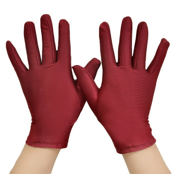 Yesbay 3Pairs Anti-Slip Elastic Jewelry Inspection Flag-raising Conductor Work Gloves-White