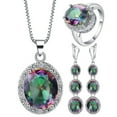 thumbnail image 1 of Yesbay 3Pcs Necklace Elegant Multicolor Faux Topaz Pendant Jewelry Set for Women,Multicolor US 8, 1 of 7