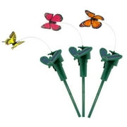 Yesbay 3Pcs Solar Powered Flying Fluttering Fake Butterfly&nbsp;Stake Garden Ornament Decor,Random Color