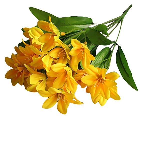 Yesbay 4 Bouquet Artificial Fake Mini Lily Flower Plant Home Office Wedding Party Decor
