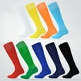 thumbnail image 1 of Yesbay 4 Pcs Long Tube Socks Breathable Sweat Absorption No Odor Elastic Long Tube Socks for Playing Football Orange, 1 of 8