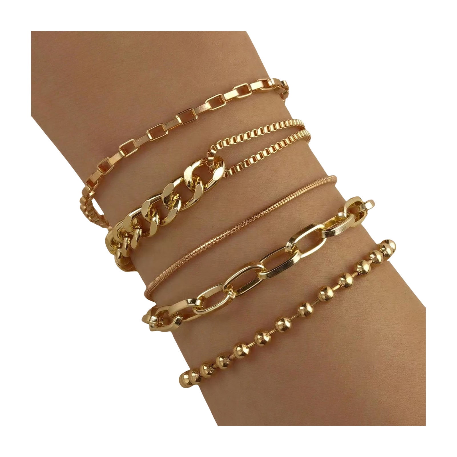 5pcs Hip-Hop Snake Bone Chain Set