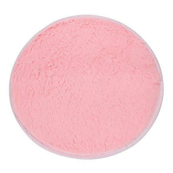 Yesbay 40cm Round Bathroom Bedroom Coral Fleece Soft Non-slip Floor Mat Rug Home Decor,Pink
