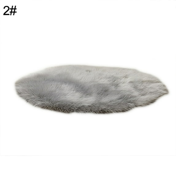 Yesbay 45cm Floor Round Soft Fluffy Seating Chair Sofa Rug Carpet Cover Cushion,Light Grey