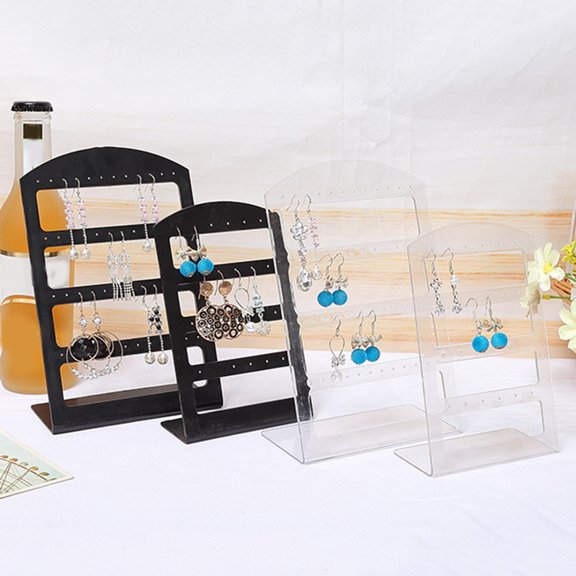 Yesbay 48 Holes Earrings Display Stand Holder Jewelry Show Rack Acrylic Organizer,Black 48 Holes