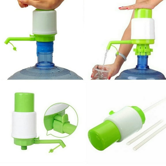 Yesbay 5 Gallon Bottled Drinking Water Hand Press Manual Pump Plastic Dispenser Tool,Bottled Water Hand Pump-Green+White
