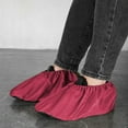 thumbnail image 1 of Yesbay 5 Pair Waterproof Shoe Covers Reusable Foldable Rain Boot Covers Wear Resistant Shoe Protector Overshoes,Wine Red, 1 of 10