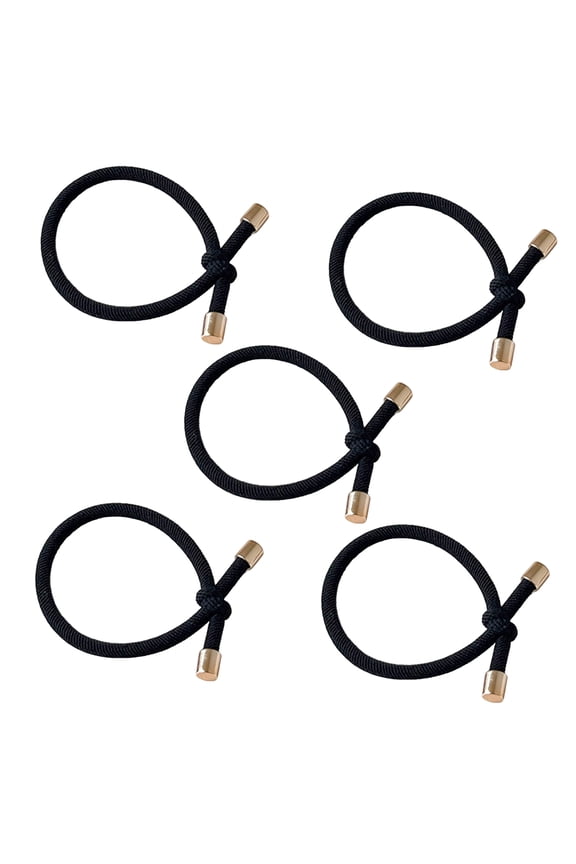 5 Pcs Women Hair Ties High Elastic Knotted Design Hair Ropes Metal Decoration Ponytail Holder Hair Accessories