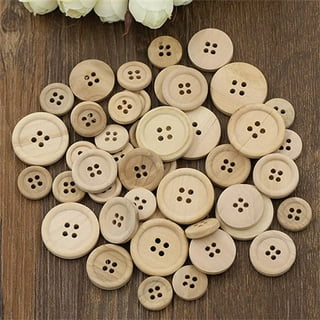 50pcs/lot Mixed Fan shape Natural Wooden Buttons 2 Holes Scrapbook