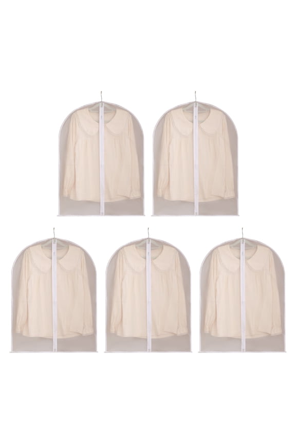 5Pcs Clothes Hanging Dust Covers Insect-Proof Transparent Fully Enclosed Clothing Protector Suit Coat Storage Bags