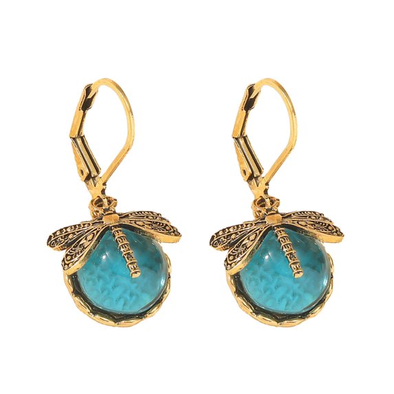 Yesbay 6 Pair Women Dragonfly Decor Leverback Earrings Faux Crystal Drop Earrings Bohemia Dangle Earrings Jewelry Gift