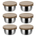 thumbnail image 1 of Yesbay 6 Pcs Sauce Cups with Easy Open Colorful Lids Leak-Proof 40ml Salad Dressing Containers Stainless Steel Snack Cups, 1 of 8