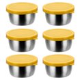 thumbnail image 1 of Yesbay 6 Pcs Sauce Cups with Easy Open Colorful Lids Leak-Proof 40ml Salad Dressing Containers Stainless Steel Snack Cups, 1 of 8