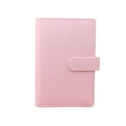 Yesbay 6-Ring Multi-pockets Loose-Leaf Binder Cover Faux Leather Planner Diary Loose-Leaf Notebook Cover School Supplies,Pink A6