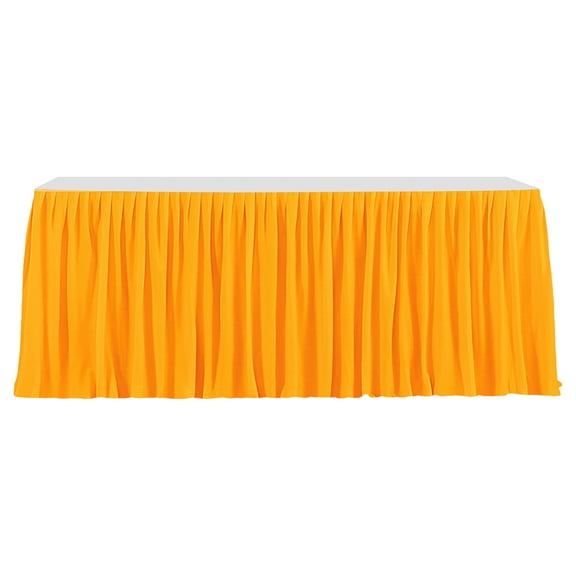 Yesbay 6FT Table Skirt for Rectangle Tables Wrinkle Resistant Pleated Tablecloth Reusable Ruffle Table Cloth for Christmas
