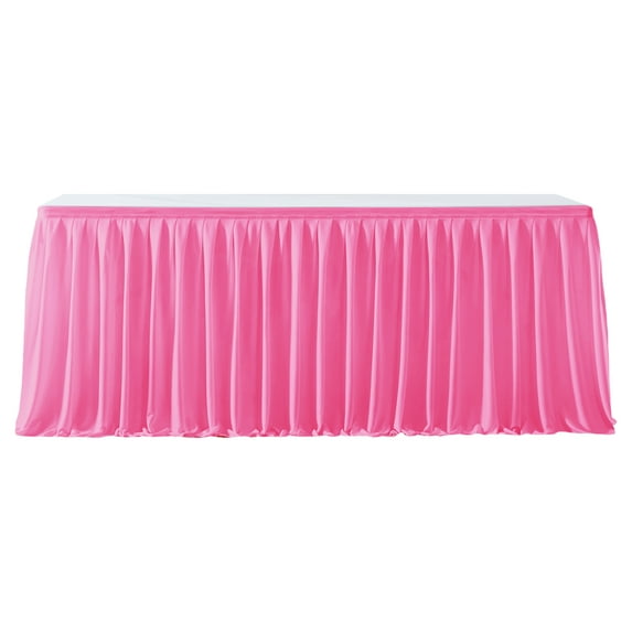 Yesbay 6FT Table Skirt for Rectangle Tables Wrinkle Resistant Pleated Tablecloth Reusable Ruffle Table Cloth for Christmas