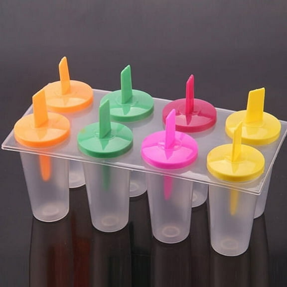 Yesbay 8Pcs Ice Cream Lolly Maker Form DIY Pop Mould Frozen Popsicle Yogurt Molds Tools
