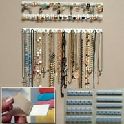 Yesbay 9 PCS Adhesive Wall Mount Jewelry Hooks Holder Storage Set, White