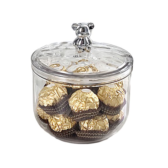 Yesbay 900ML Clear Sealed Jar with Bear Handle Airtight Lid Large Capacity al Dry Goods Nuts Grain Cereal Seasoning Tea Leaf Container Storage Box