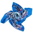 thumbnail image 1 of Yesbay 90x90cm Square Towel Imitated Silk Fabric Women Flower Print Head Wrap Scarf, 1 of 7