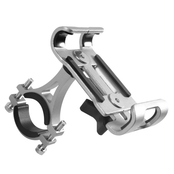 Yesbay Aluminium Alloy 360 Degree Rotation Bike Motorcycle Handlebar Phone Holder Mount,Titanium No Rotatable