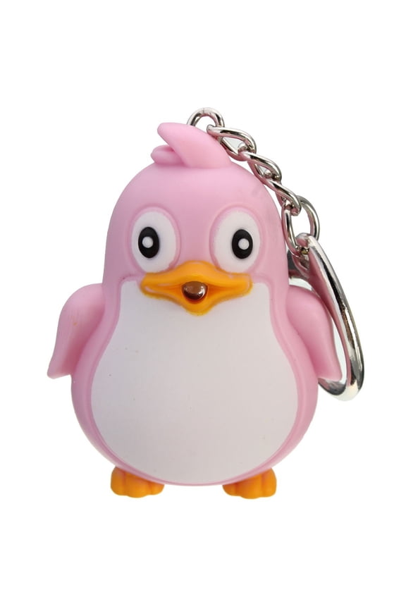 Animal Penguin LED Light with Sound Key Chain Key Ring Torch Xmas Gift