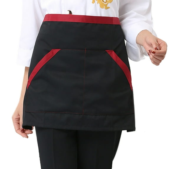 Yesbay Apron Cooking Apron Soft with Tether Household Short Waist Apron for Kitchen