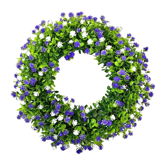Yesbay Artificial Flower Wreath Reusable Fake Eucalyptus Garland Faux Greenery Flower Wreath