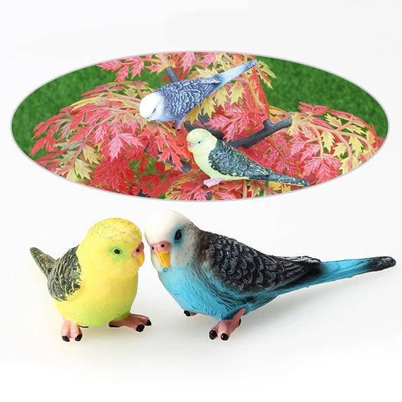 Yesbay Artificial Forest Parrot Bird Mini Animal Model Garden Lawn Yard Ornament Decor,Blue