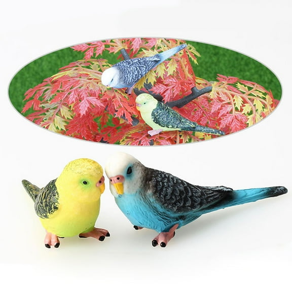 Yesbay Artificial Forest Parrot Bird Mini Animal Model Garden Lawn Yard Ornament Decor,Blue