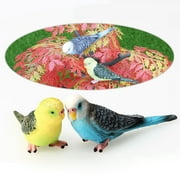 Yesbay Artificial Forest Parrot Bird Mini Animal Model Garden Lawn Yard Ornament Decor,Blue
