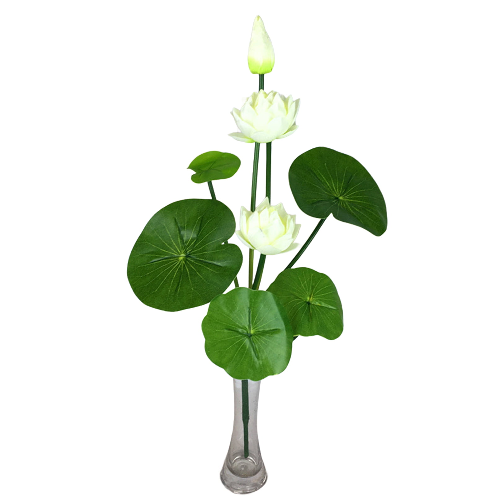 Yesbay Artificial Lotus Flower Leaf Realistic Fake Silk Flower Faux