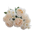 thumbnail image 1 of Yesbay Artificial Rose Bouquet Fake Silk Flower with Green Leaves Home Wedding Party Table Decoration, 1 of 9