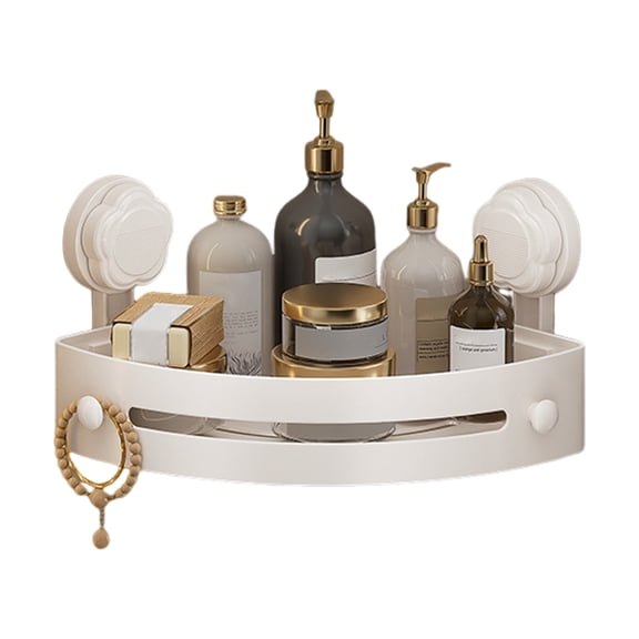 Yesbay Bathroom Corner Storage Rack Shampoo Holder Lotion Storage Holder with Suction Cup