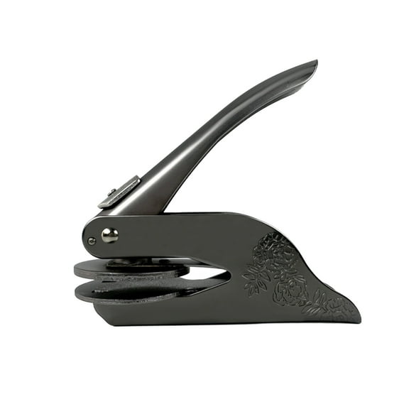 Yesbay Book Embosser Hand Operated Embosser Stamp Stainless Steel Embossing Tool for Paper Cardboard Leather DIY Craft