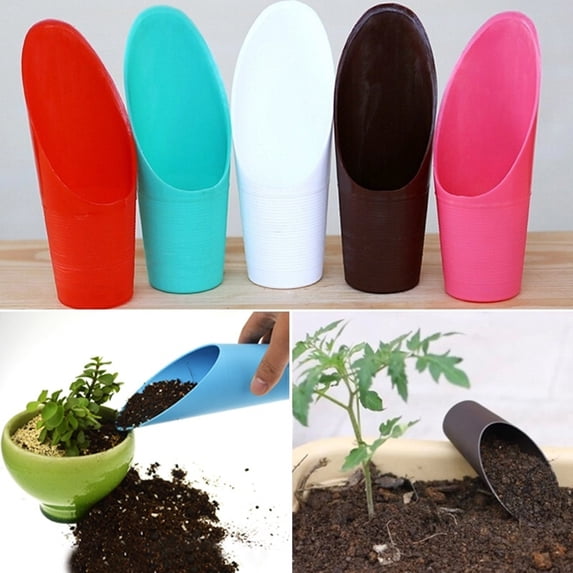 Yesbay Bucket Shovel Soil Spade Garden Potted Succulent Planting Tool,Soil Scoop-Random Color