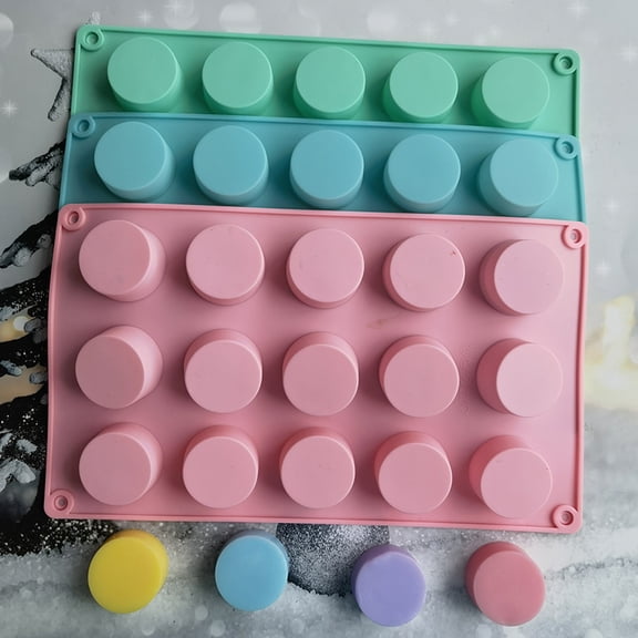 Yesbay Cake Mold Round Column Shape Reusable Convenient Demoulding 15 Holes Silicone Cake Mold Baking Tool for Gifts